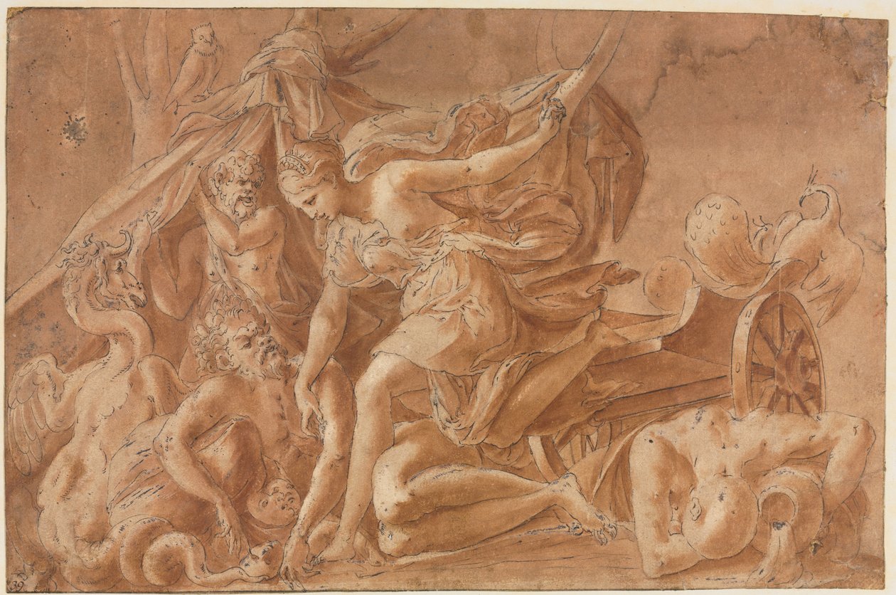 Kopie nach Primaticcios Juno erwacht aus dem Schlaf, nach 1535 von Unbekannt