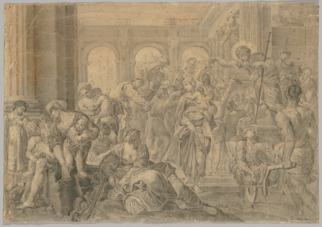 Kopie von Annibale Carraccis St. Roch gibt Almosen, 1595 oder später von Unbekannt