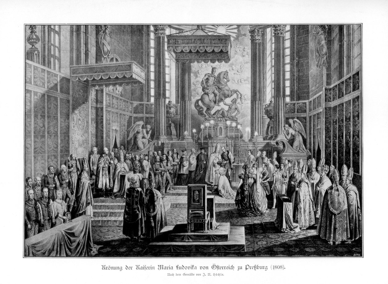 Krönung der Kaiserin Maria Ludovica von Österreich in Pressburg, 1808 von Unbekannt