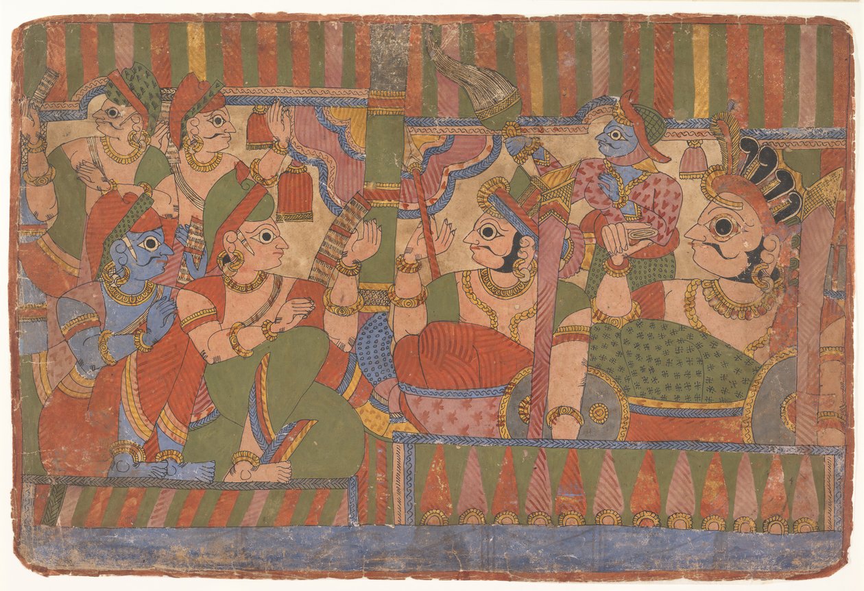 Rat der Helden...aus einem verstreuten Mahabharata Große Nachkommen des Mahabharata, ca. 1800 von Unbekannt