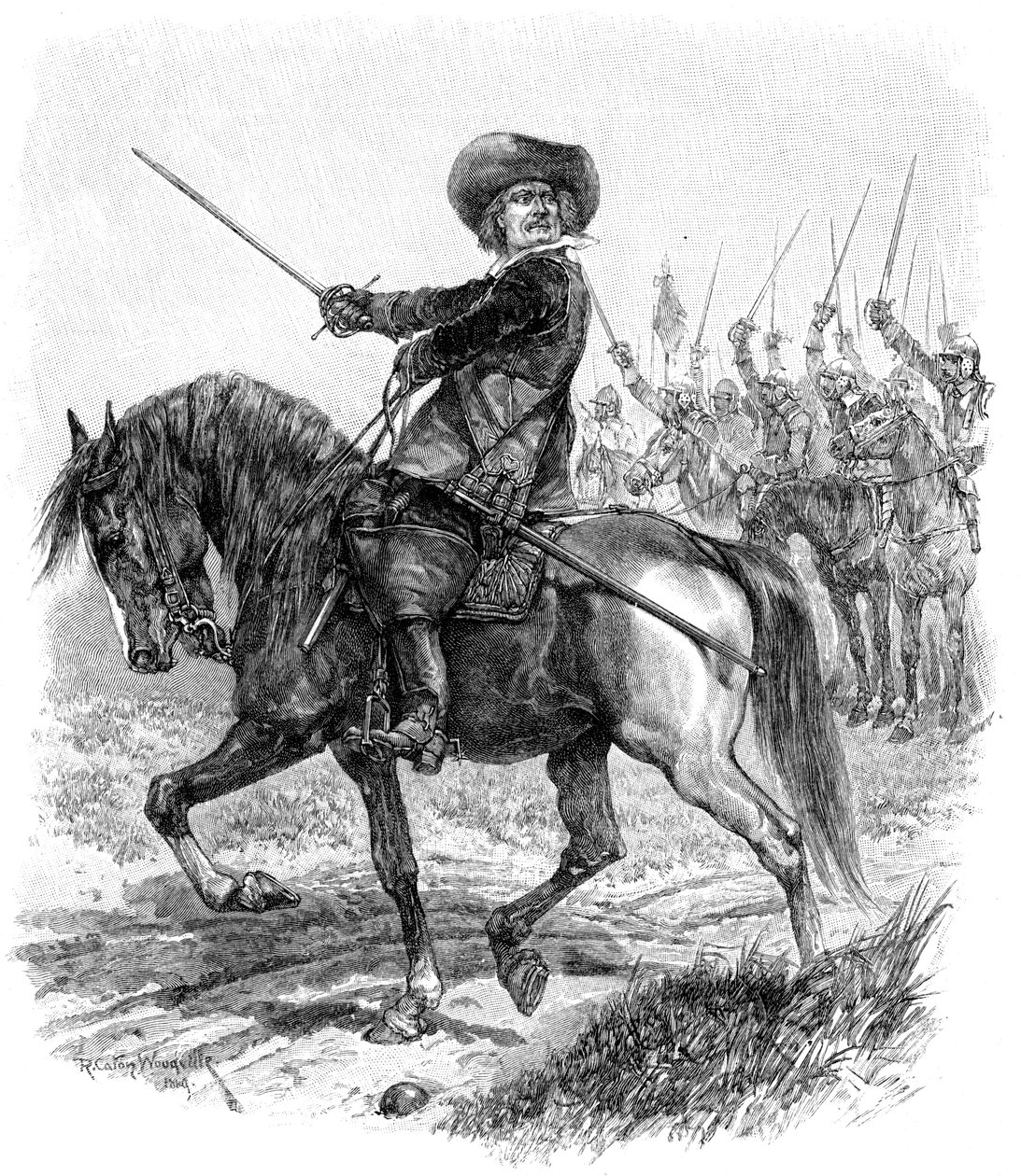 Cromwell in der Schlacht von Marston Moor, 2. Juli 1644, 19. Jahrhundert von Unbekannt