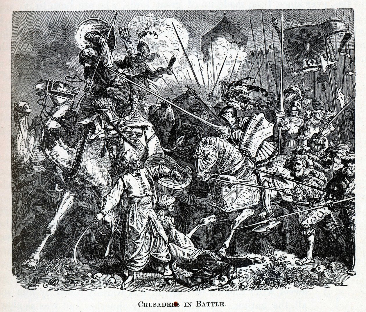 Kreuzritter im Kampf, 1882 von Unbekannt