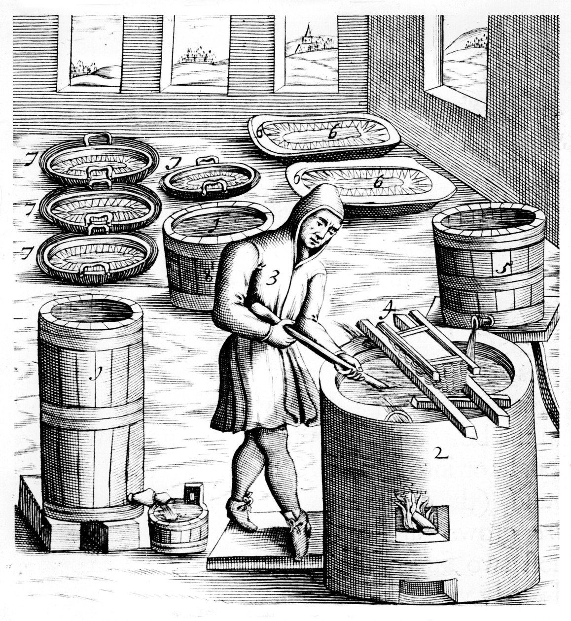 Kristallisation von Salpeter, Kaliumnitrat oder KN03, 1683 von Unbekannt