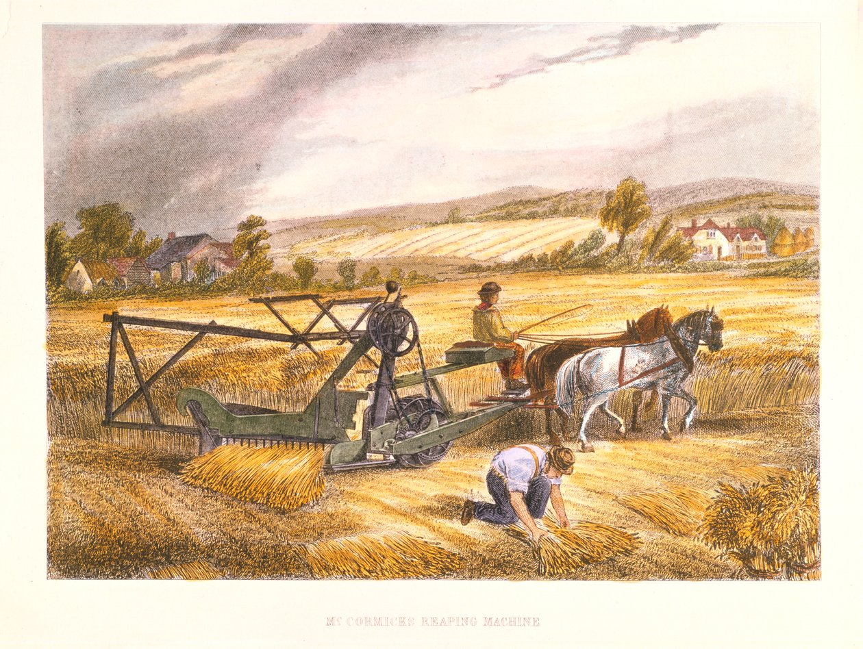 Cyrus McCormicks Mähmaschine von 1831, patentiert 1834 von Unbekannt