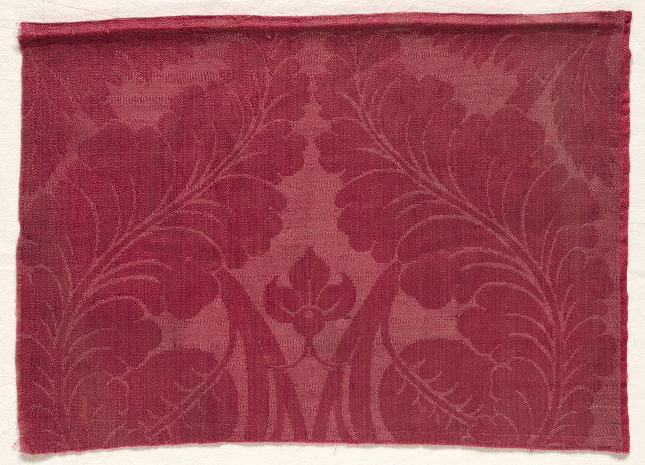 Damast mit Blatt- und Blumendesign von Unbekannt