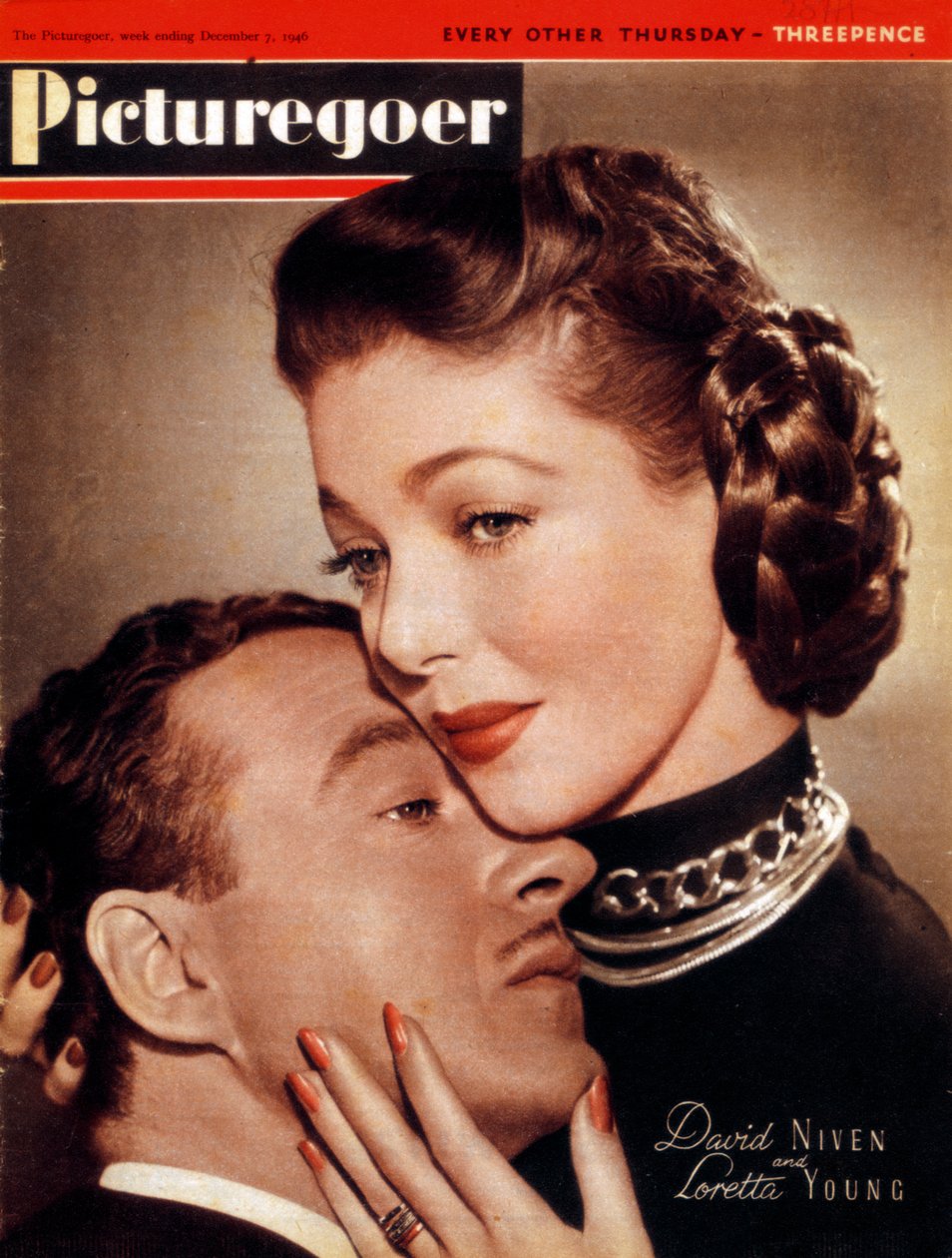 David Niven 1910-1983 und Loretta Young 1913-2000, Schauspieler, 1946 von Unbekannt