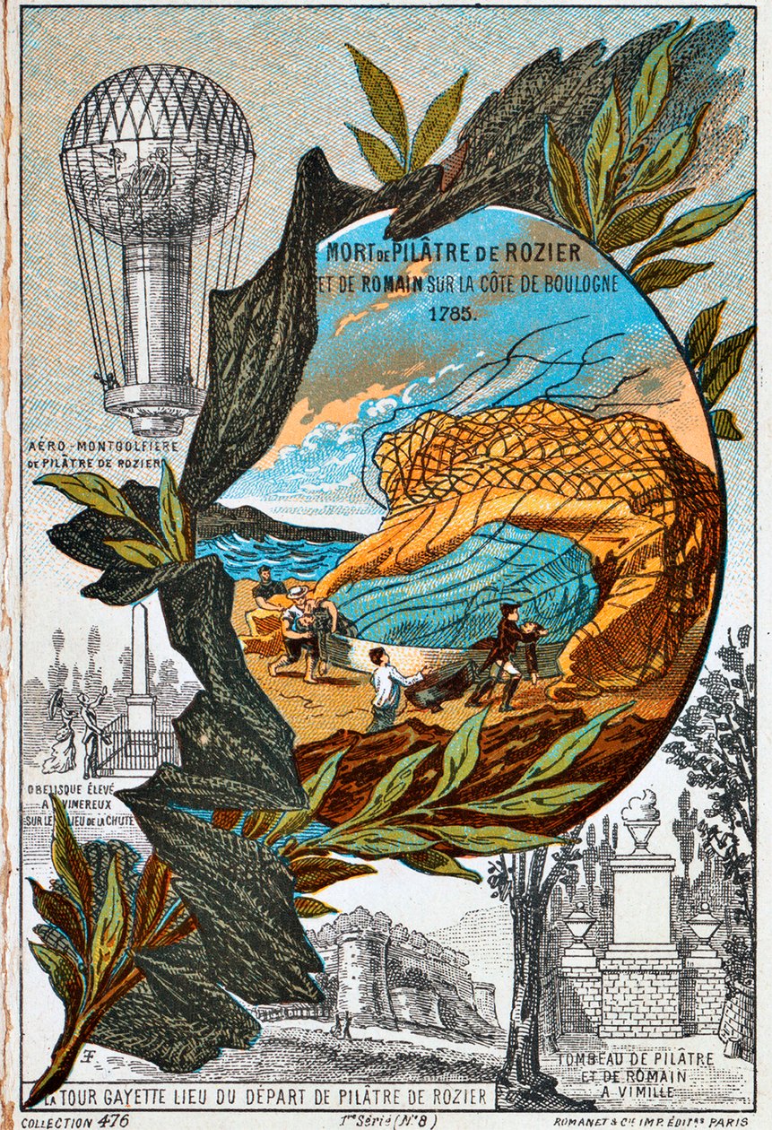 Tod von Pilâtre de Rozier und Romain, 1785 1890er Jahre von Unbekannt