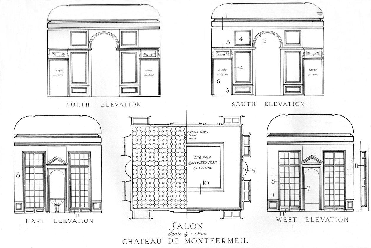 Details der Salons, Schloss Montfermeil, Paris, 1924 von Unbekannt