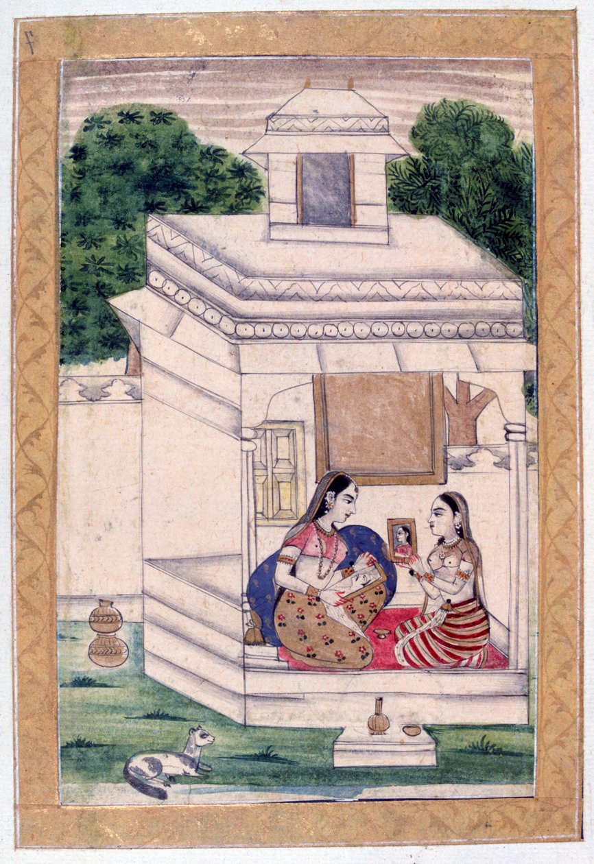 Dhanashri Ragini, Ragamala-Album, Schule von Rajasthan, 19. Jahrhundert von Unbekannt