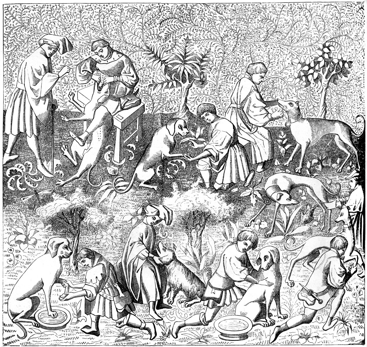 Krankheiten von Hunden und ihre Heilungen, 14. Jahrhundert, 1849 von Unbekannt