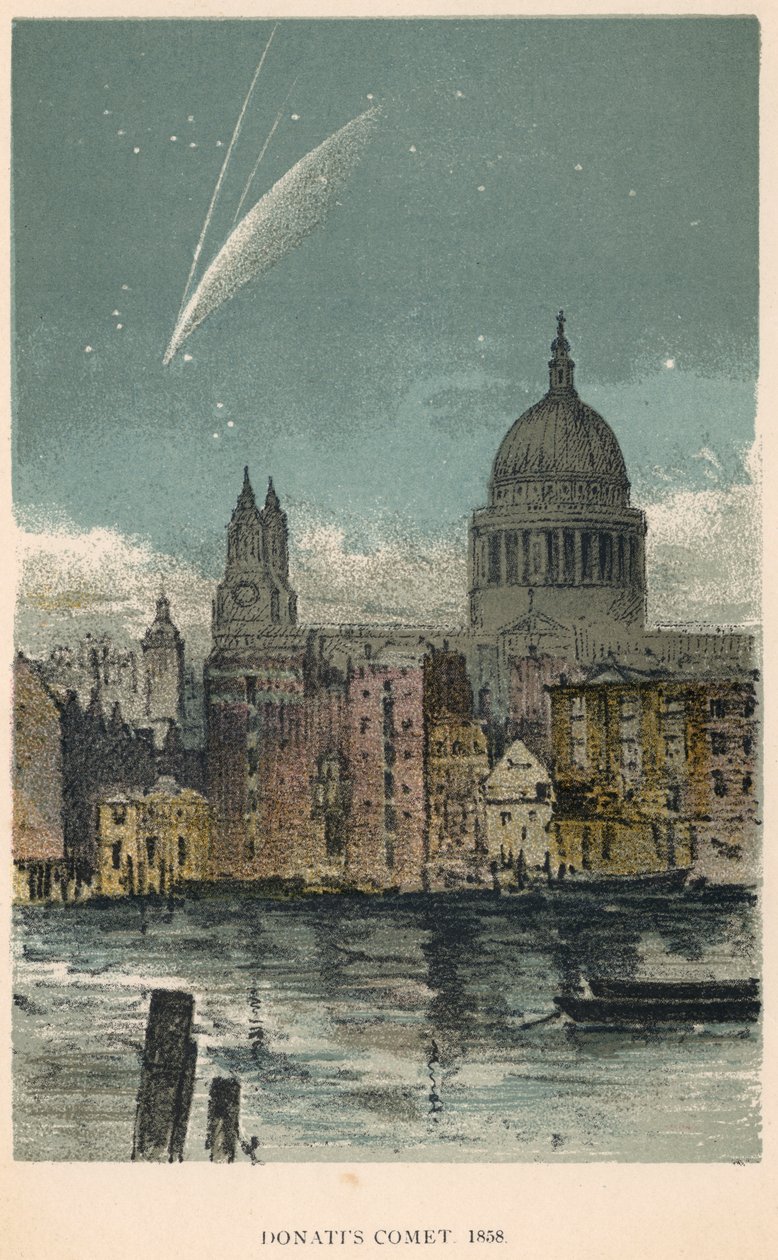 Donatis Komet von 1858 über der St. Pauls Kathedrale, London, 1884 von Unbekannt