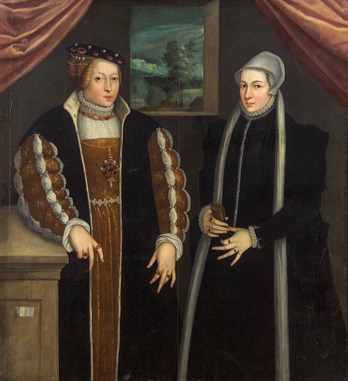 Doppelporträt Marie von Brandenburg-Kulmbach und Christina von Dänemark, ca. 1580 von Unbekannt