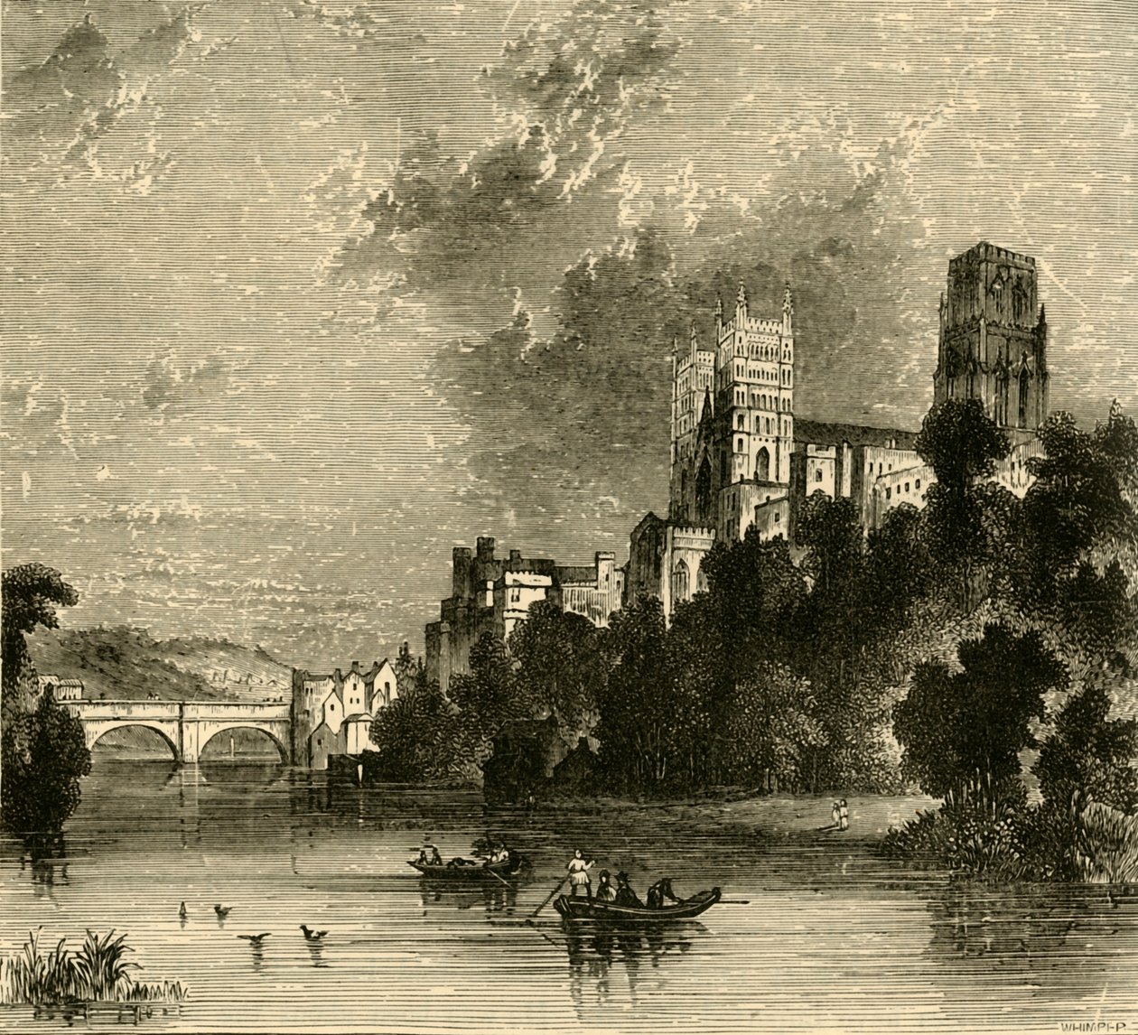 Kathedrale von Durham von Südwesten, 1898 von Unbekannt