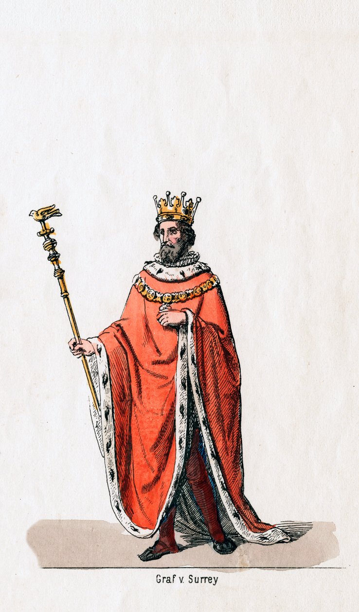 Earl of Surrey, Kostümentwurf für Shakespeares Stück, Heinrich VIII., 19. Jahrhundert von Unbekannt