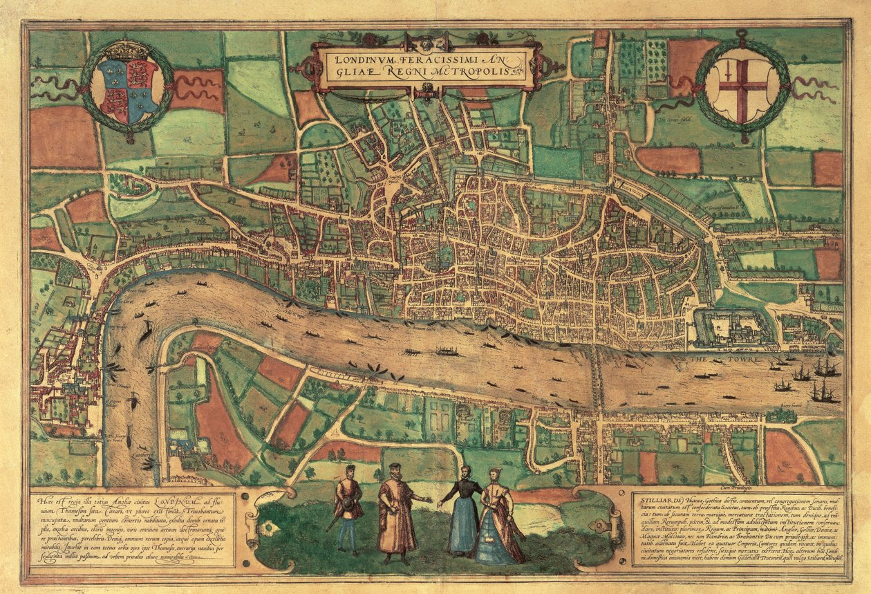 Älteste gedruckte Karte von London, 1574 von Unbekannt