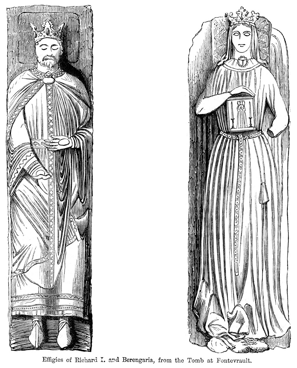 Efigien von Richard I. und Berengaria, vom Grab in der Abtei Fontevrault, Frankreich von Unbekannt