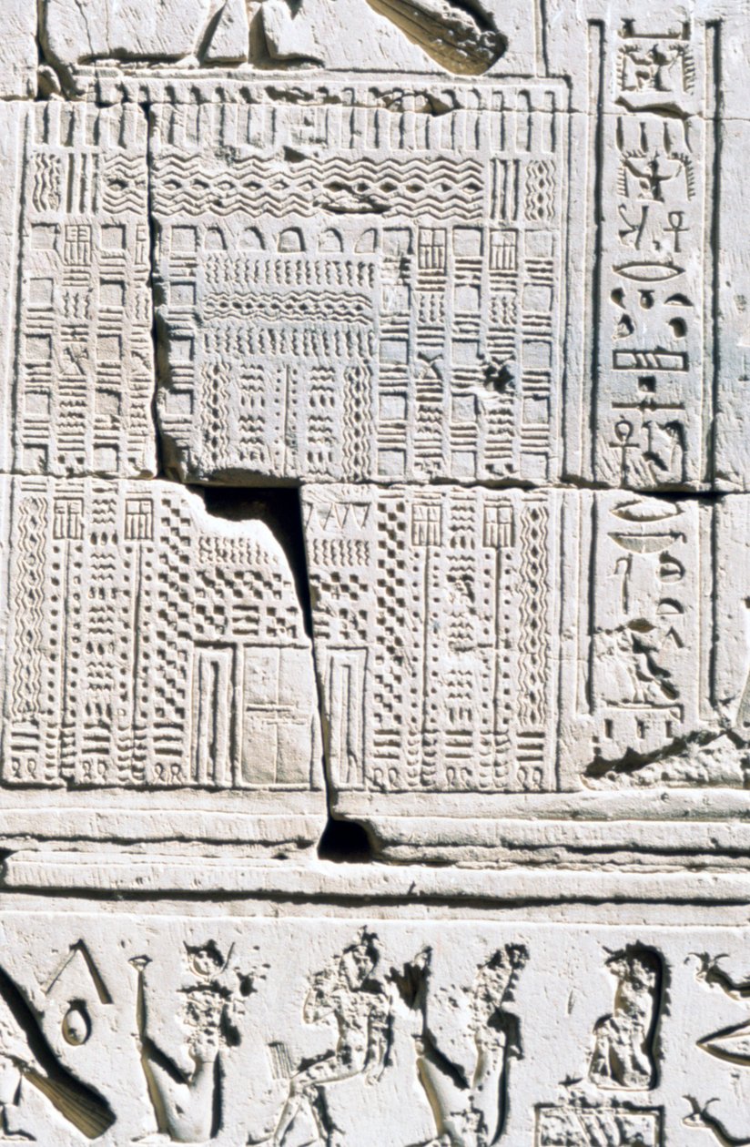 Ägyptischer Kalender, Tempel von Kom Ombo, Ägypten, 2.-1. Jahrhundert v. Chr. von Unbekannt