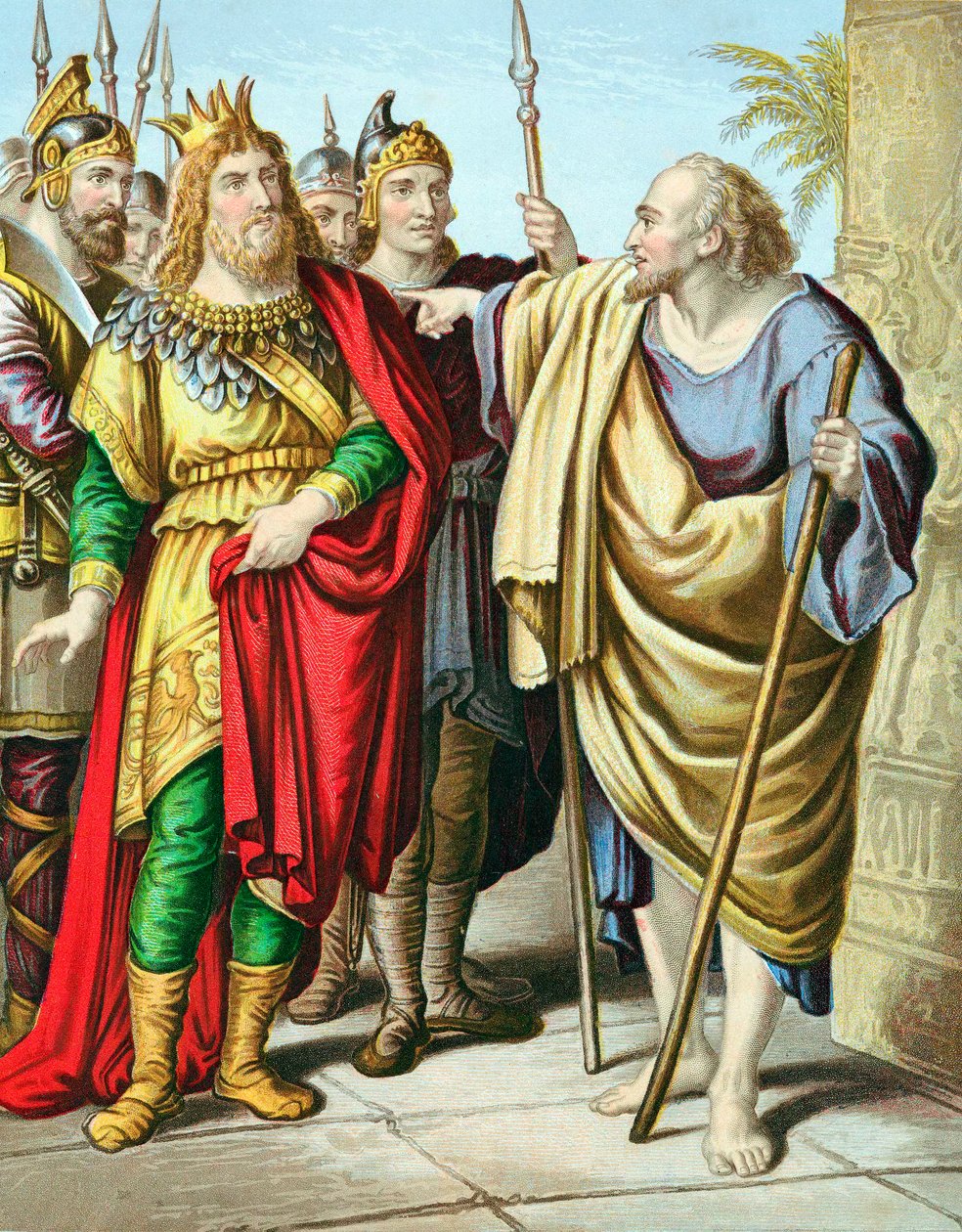 Elija, Prophet des Alten Testaments, tadelt Ahab, Mitte des 19. Jahrhunderts von Unbekannt
