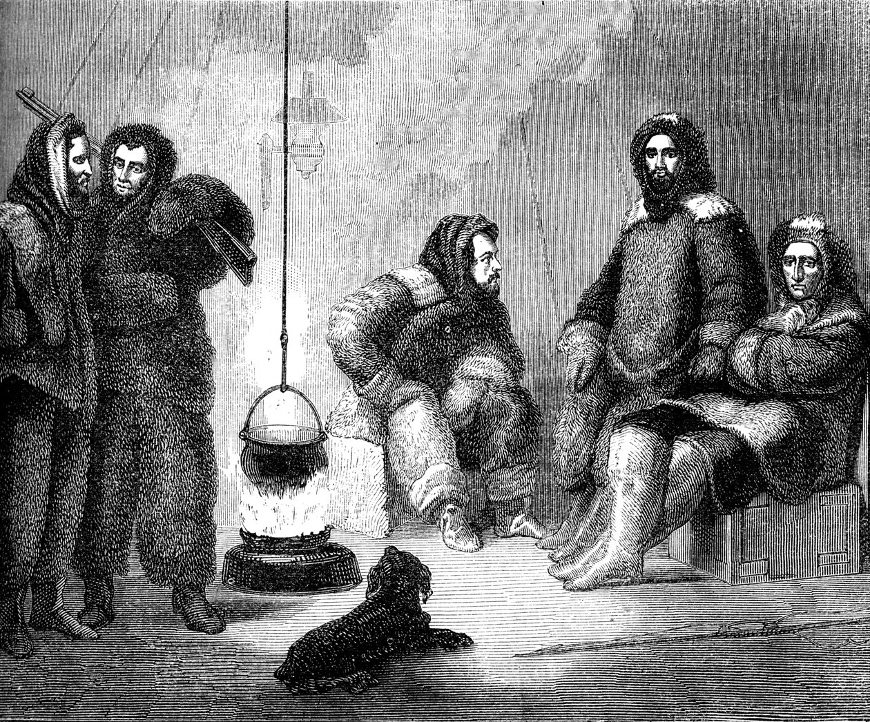 Elisha Kent Kane und seine Gefährten in Grönland, ca. 1855 von Unbekannt