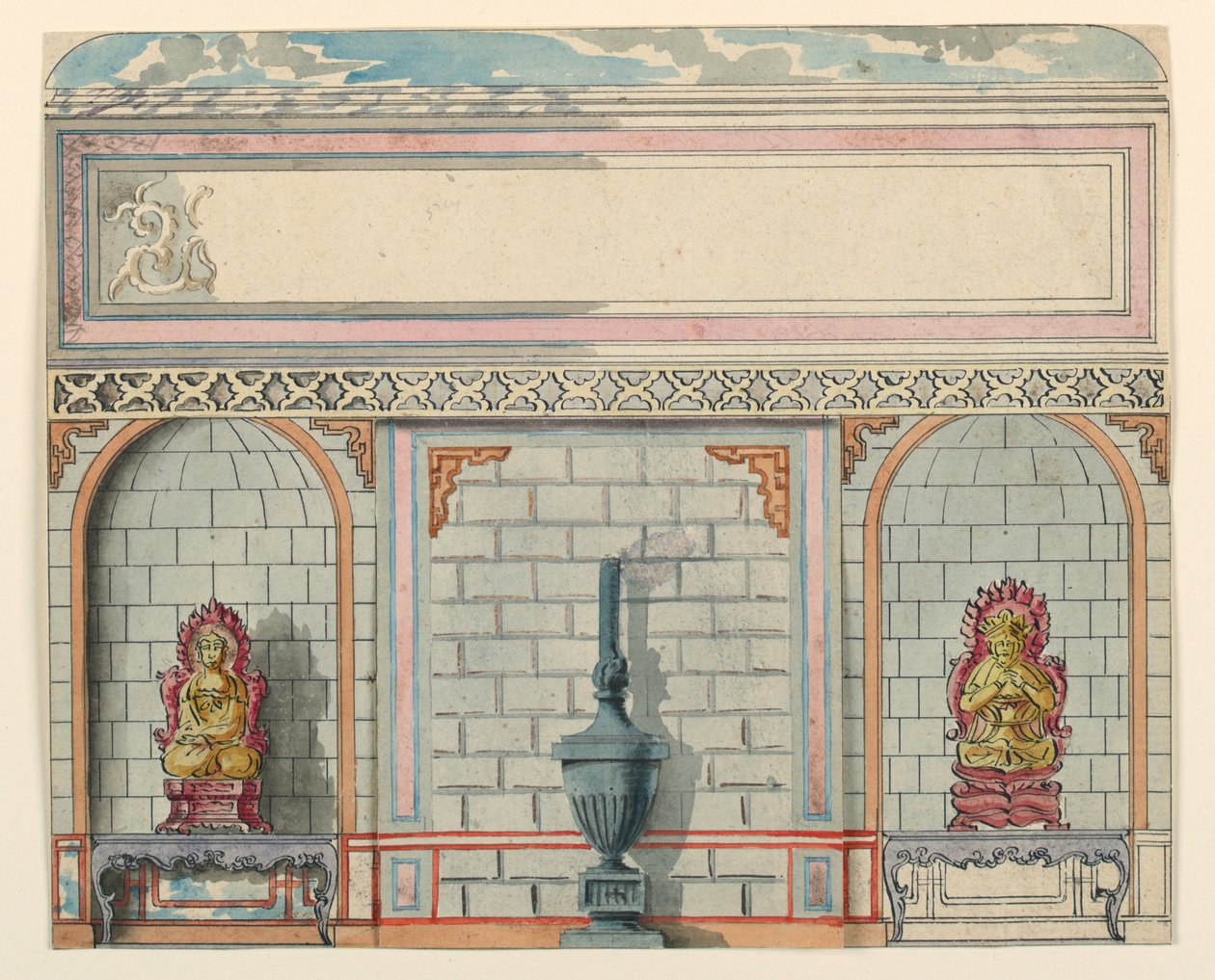 Eingangshalle, Ostwand, Royal Pavilion, Brighton, vor 1802 von Unbekannt