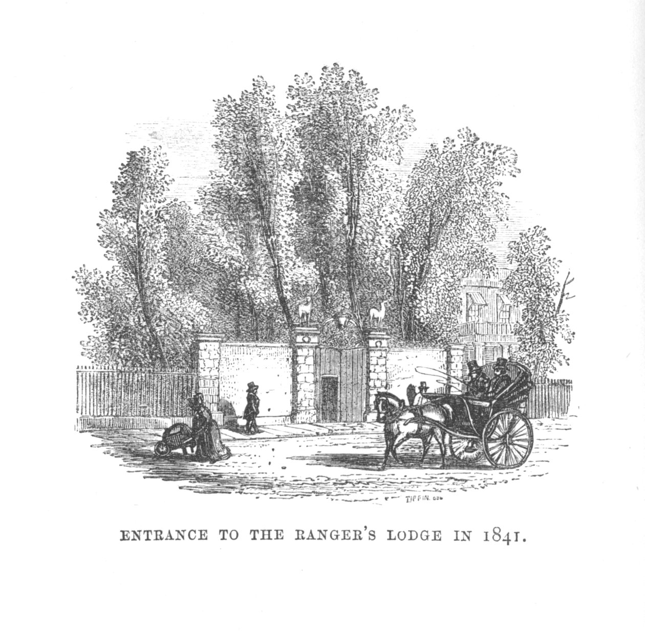 Eingang zur Rangers Lodge im Jahr 1841, um 1870 von Unbekannt