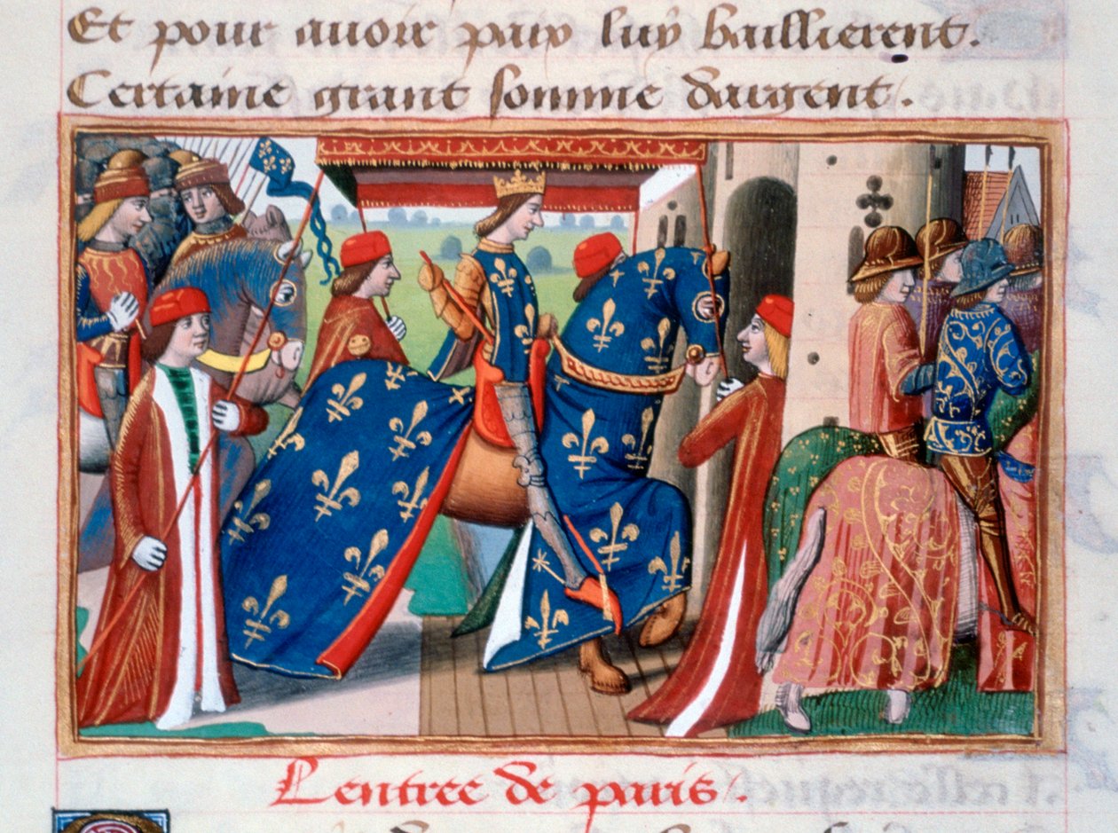 Einzug von Karl VII. in die Stadt Paris, 12. November 1437, um 1484 von Unbekannt
