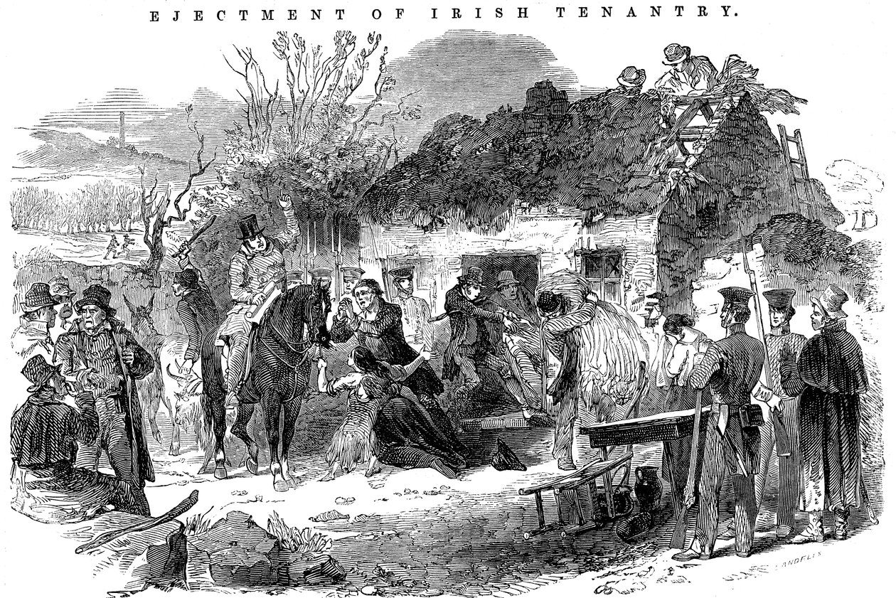 Delogierte irische Bauernfamilie, 1848 von Unbekannt