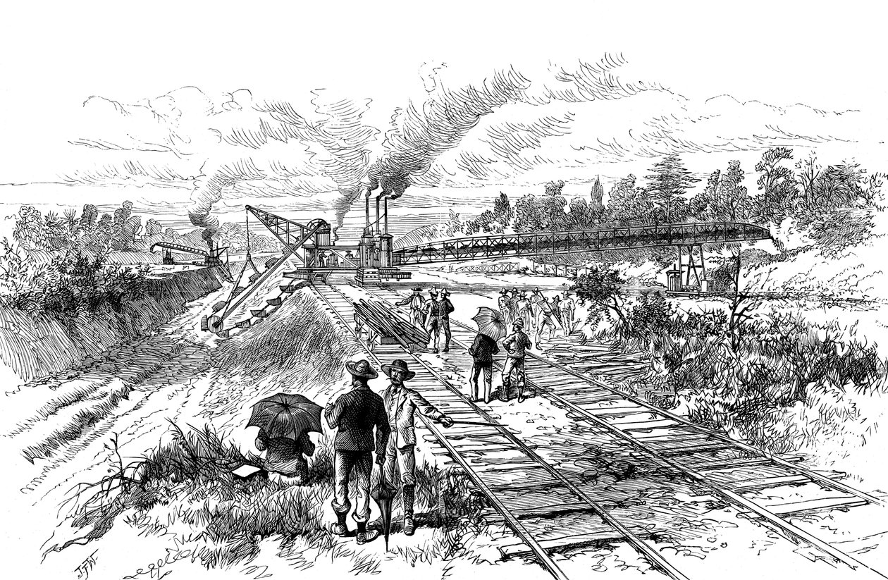 Ausgrabungen am Panamakanal, 1888 von Unbekannt