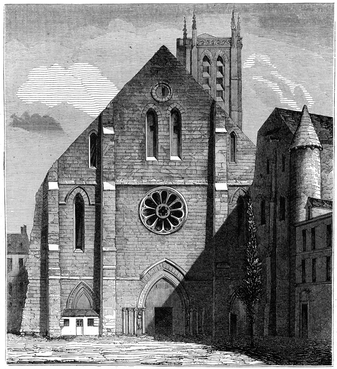 Fassade der alten Kirche der Abtei Sainte-Geneviève, Paris, Frankreich, 1849 von Unbekannt