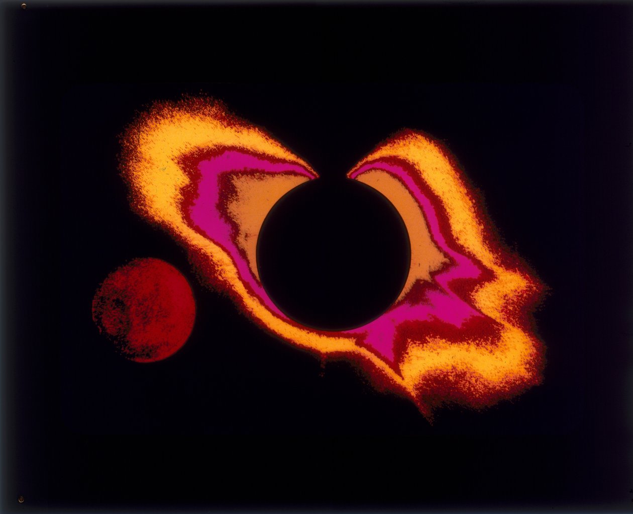 Falschfarbenfotografie von Sonne und Mond, um 1970er Jahre von Unbekannt