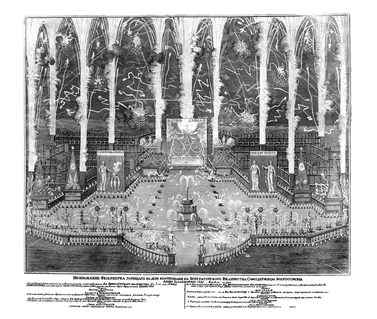 Feuerwerk anlässlich der Krönung von Anna Ioannovna am 30. April 1730, 1730 von Unbekannt
