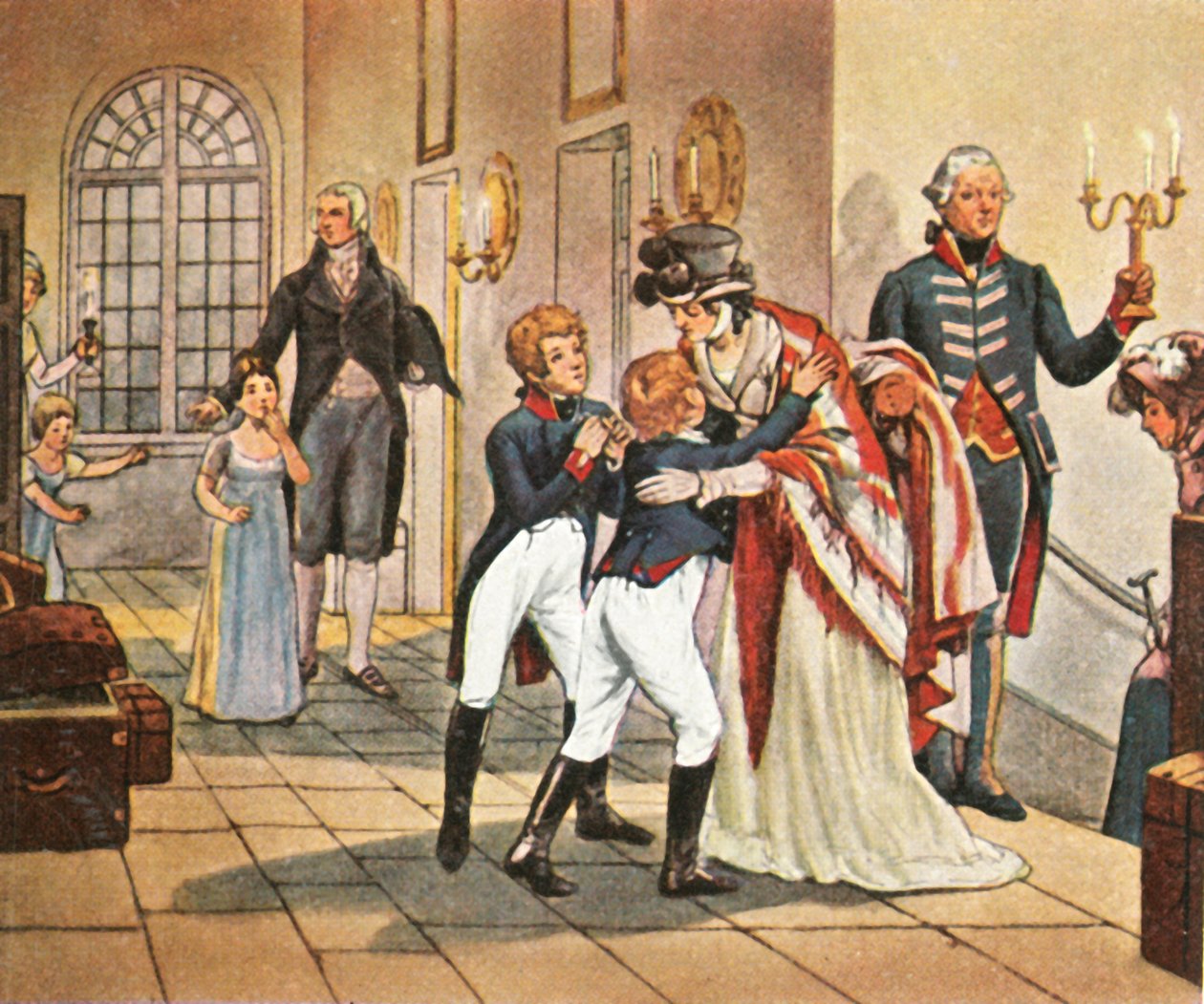 Erstes Treffen von Königin Louise und ihren Kindern nach der Schlacht bei Jena, 18. Oktober 1806, 1936 von Unbekannt