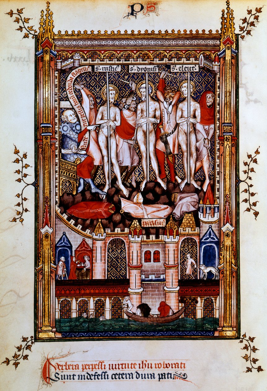 Geißelung von St. Denis, St. Rustic und St. Eleutherius, 1317 von Unbekannt