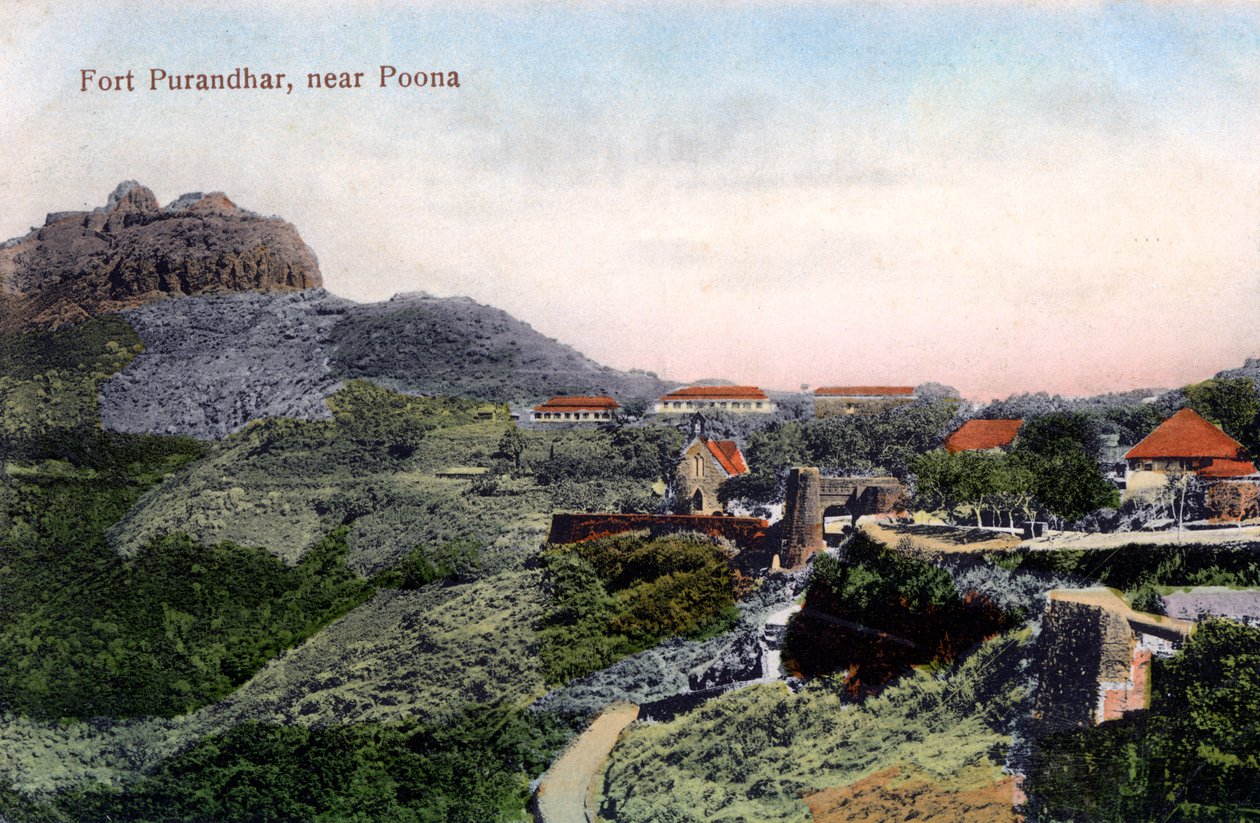 Fort Purandhar, nahe Pune Poona, Indien, frühes 20. Jahrhundert von Unbekannt