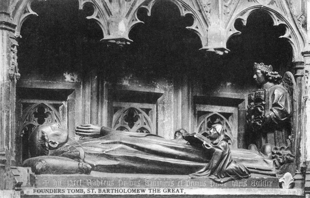 Gründergrab, St Bartholomew the Great, frühes 20. Jahrhundert von Unbekannt