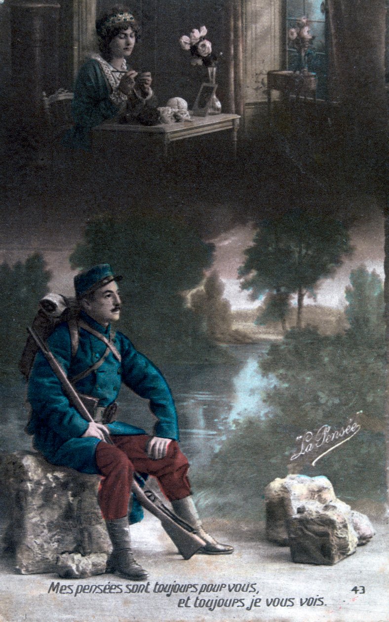 Französische Postkarte aus dem Ersten Weltkrieg, 1914-1918 von Unbekannt