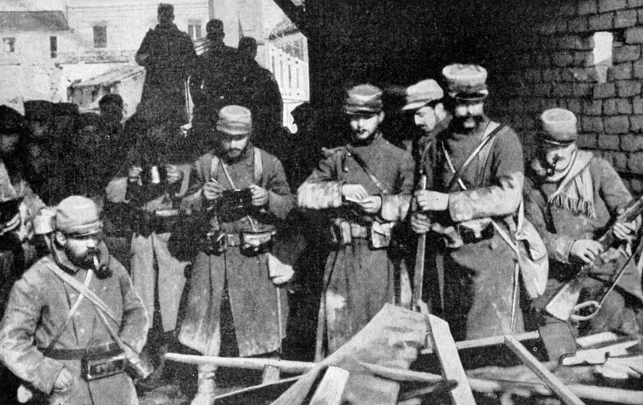 Französische Soldaten in der Champagne, Frankreich, Erster Weltkrieg, 1915 von Unbekannt