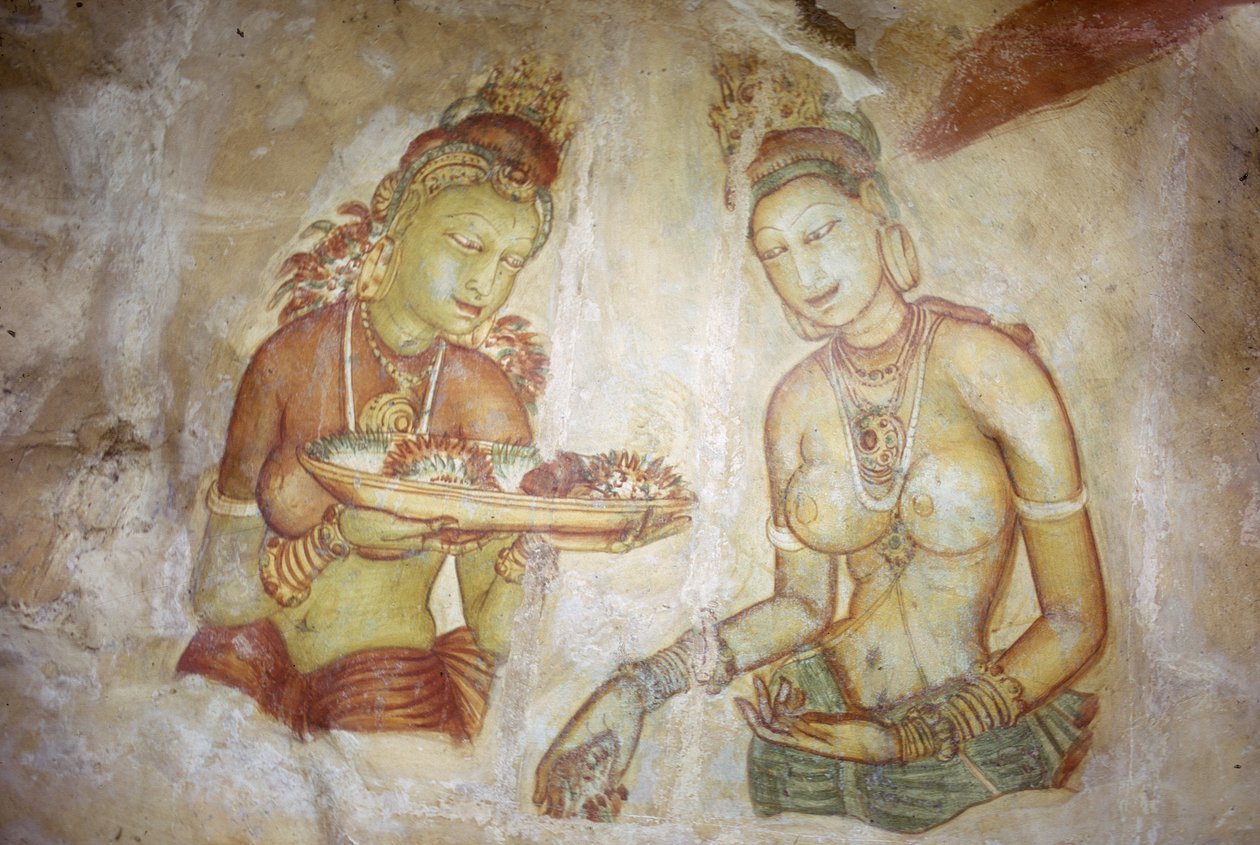 Fresko, Damen von Sigiriya, Sri Lanka von Unbekannt