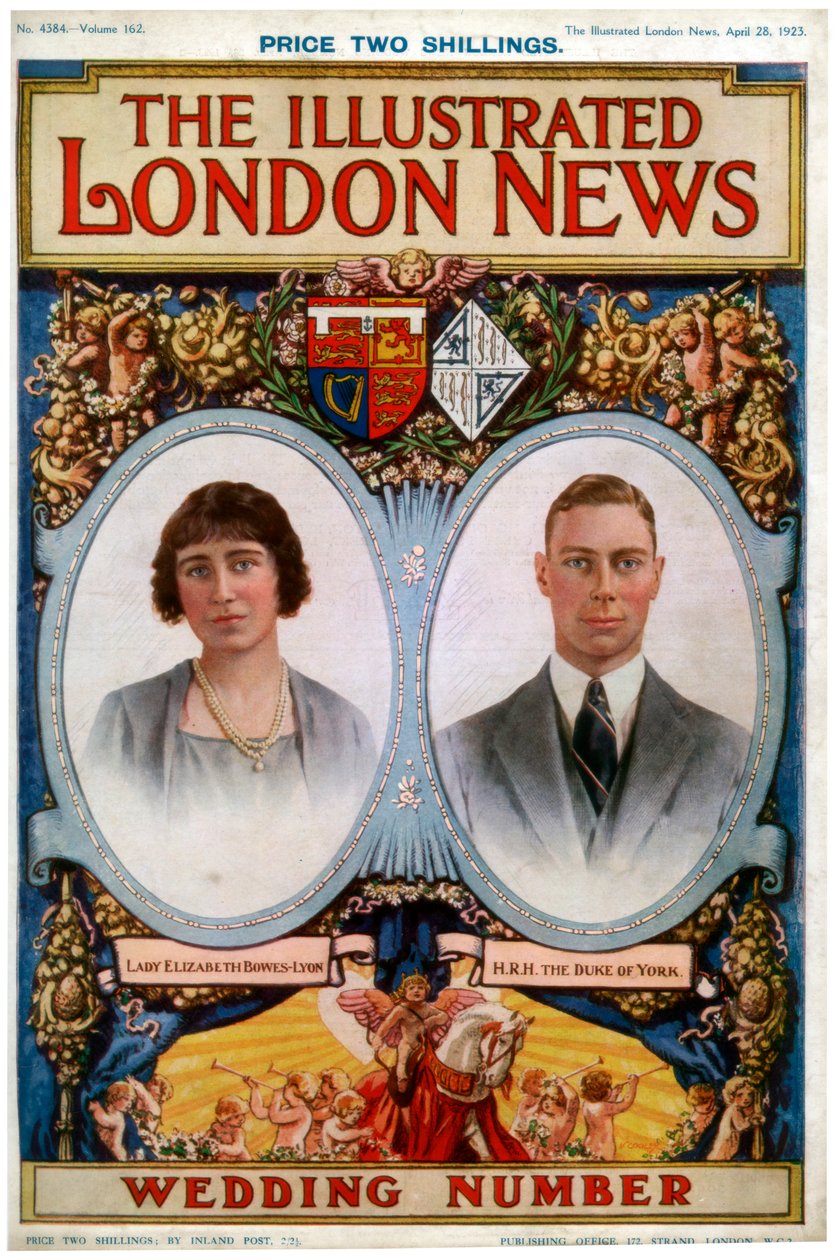 Titelseite der The Illustrated London News Hochzeitsausgabe, 28. April 1923 von Unbekannt