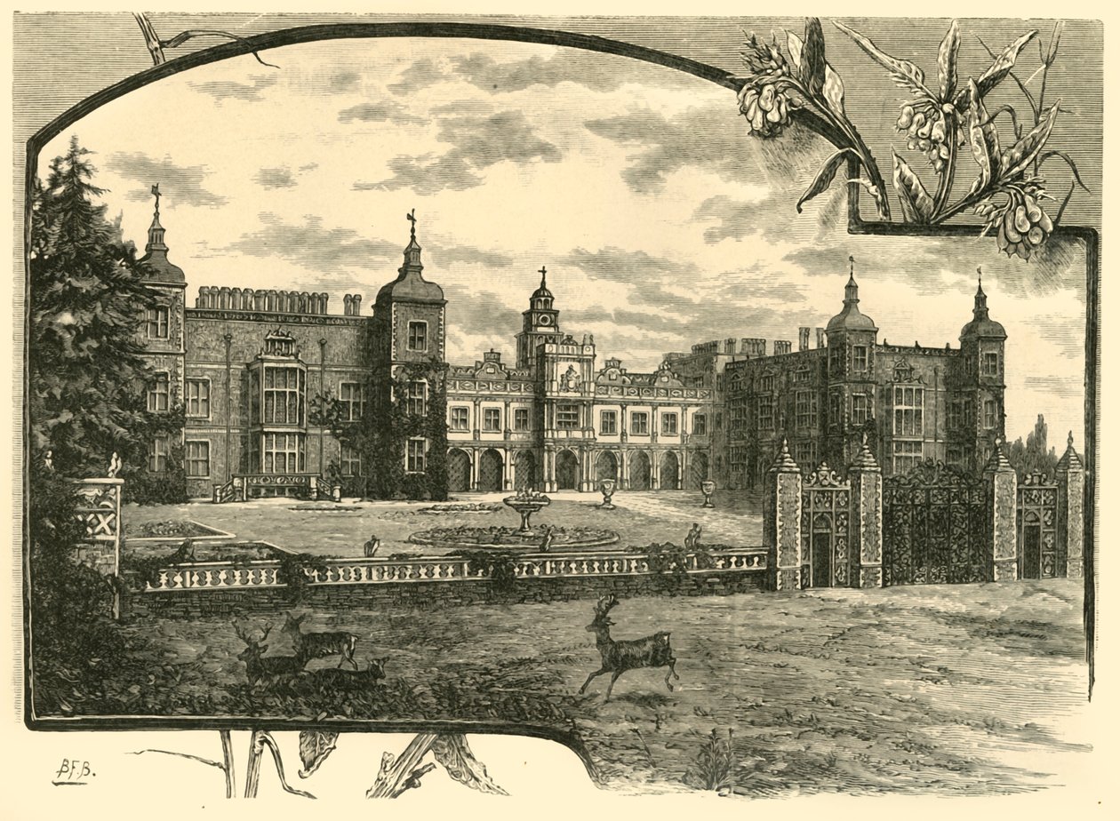 Vorderseite von Hatfield House, 1898 von Unbekannt
