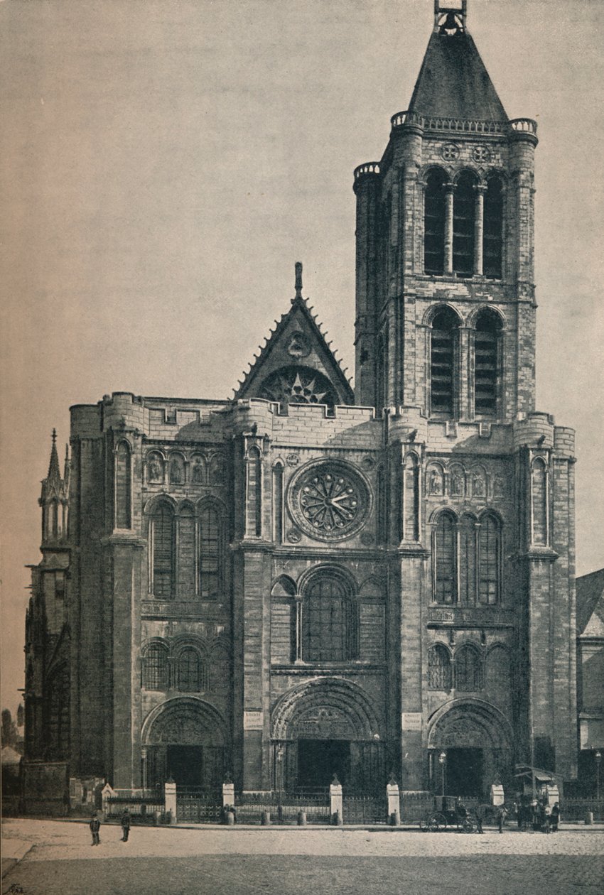 Vorderseite der Abteikirche von Saint Denis, die Begräbnisstätte der französischen Könige, ca. 1906, 1907 von Unbekannt