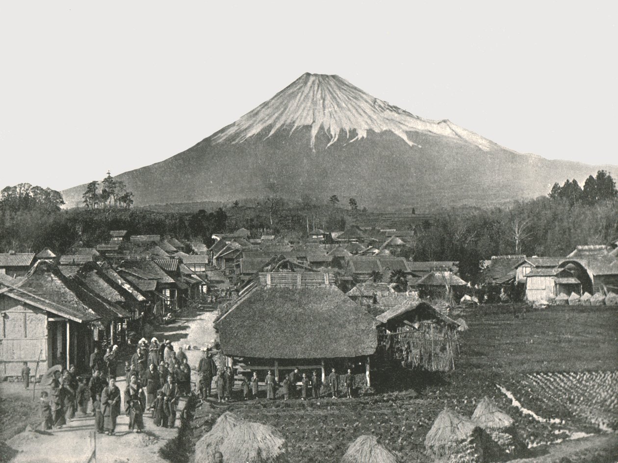 Fujiyama, der heilige Berg, vom Dorf Jedzumi, Japan von Unbekannt