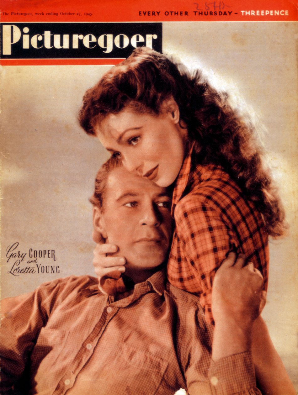 Gary Cooper 1901-1961 und Loretta Young 1913-2000, amerikanische Schauspieler, 1945 von Unbekannt