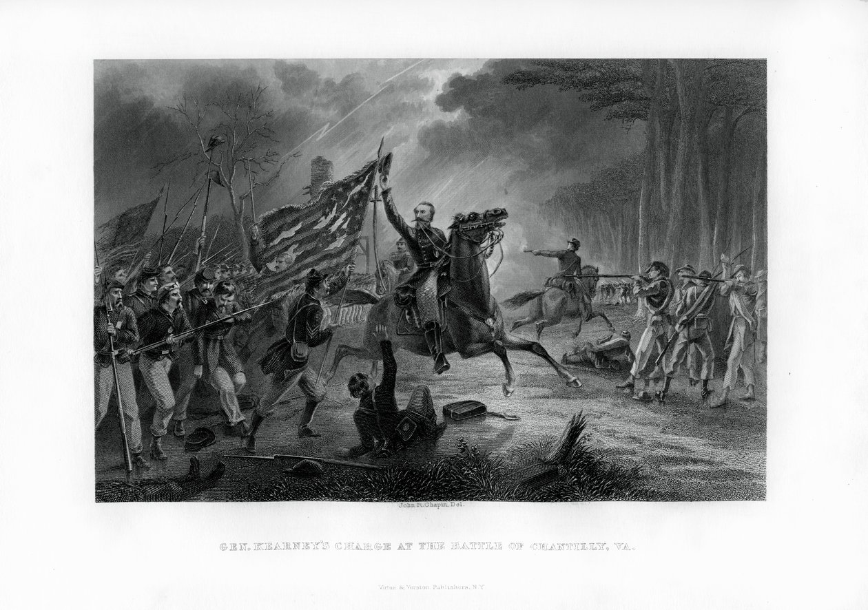 General Kearnys Angriff, Die Schlacht von Chantilly, Virginia, 1. September 1862, 1862-1867 von Unbekannt