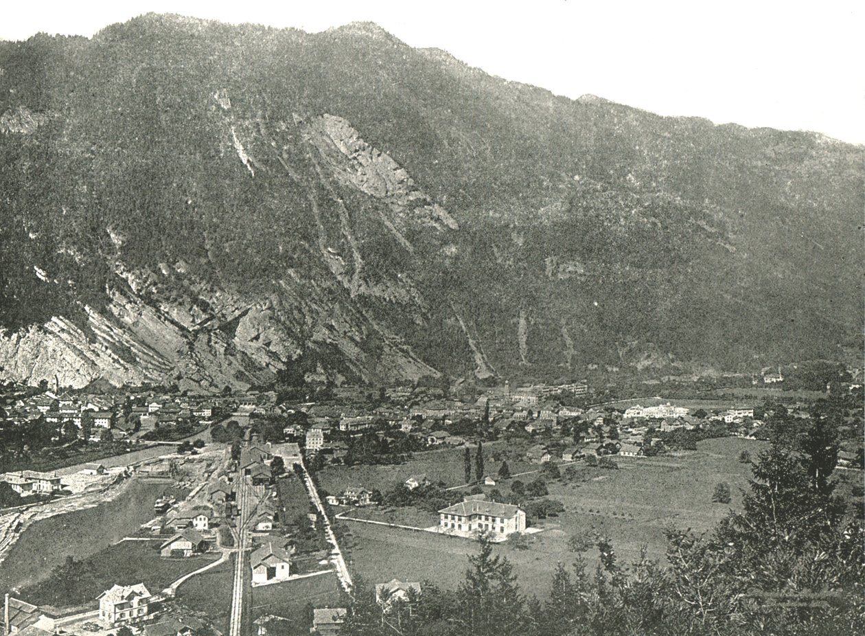 Gesamtansicht der Stadt Interlaken, Schweiz von Unbekannt