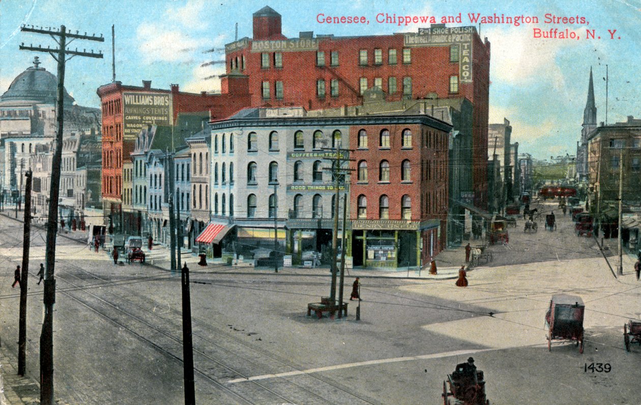 Genesse, Chippewa und Washington Streets, Buffalo, New York, USA, um 1910 von Unbekannt