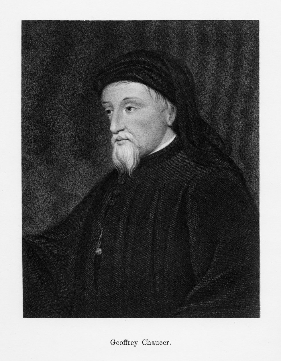 Geoffrey Chaucer, englischer Autor, Dichter, Philosoph, Bürokrat und Diplomat, 19. Jahrhundert von Unbekannt