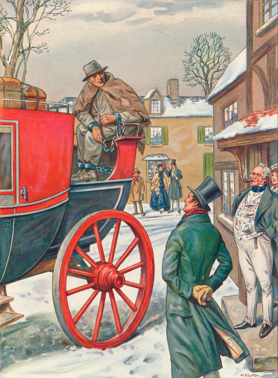 George Loveless 1797-1874 in Ketten von Dorchester zu einem Gefängnis, 1834, 1934 von Unbekannt