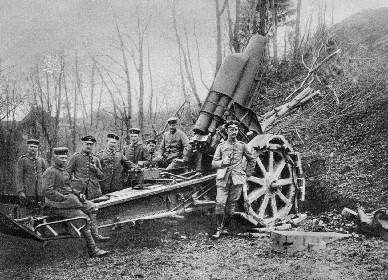 Deutscher Mörser an der Front, Predeal, Rumänien, Erster Weltkrieg, 1916 von Unbekannt