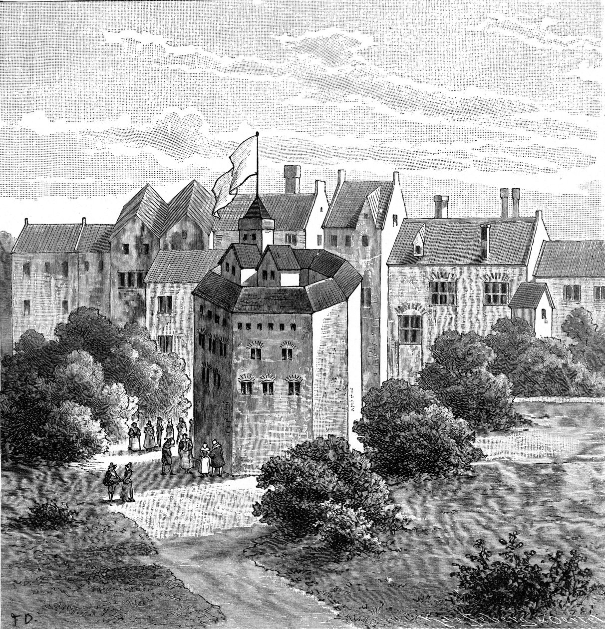 Globe Theatre, Bankside, Southwark, London, wie es um 1598 erschien von Unbekannt